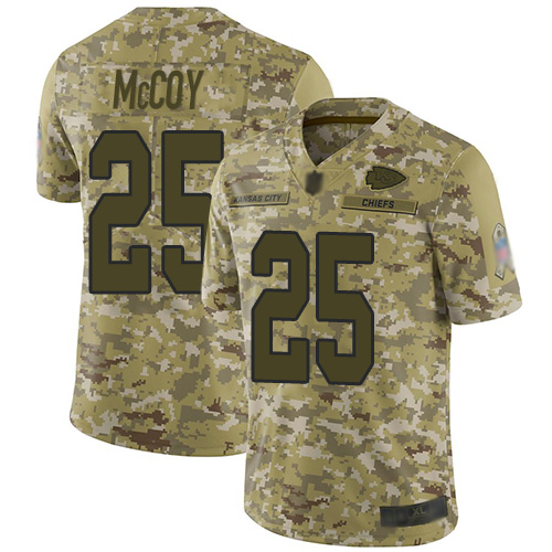 Men Kansas City Chiefs #25 McCoy LeSean Limited Camo 2018 Salute to Service Football Nike NFL Jersey